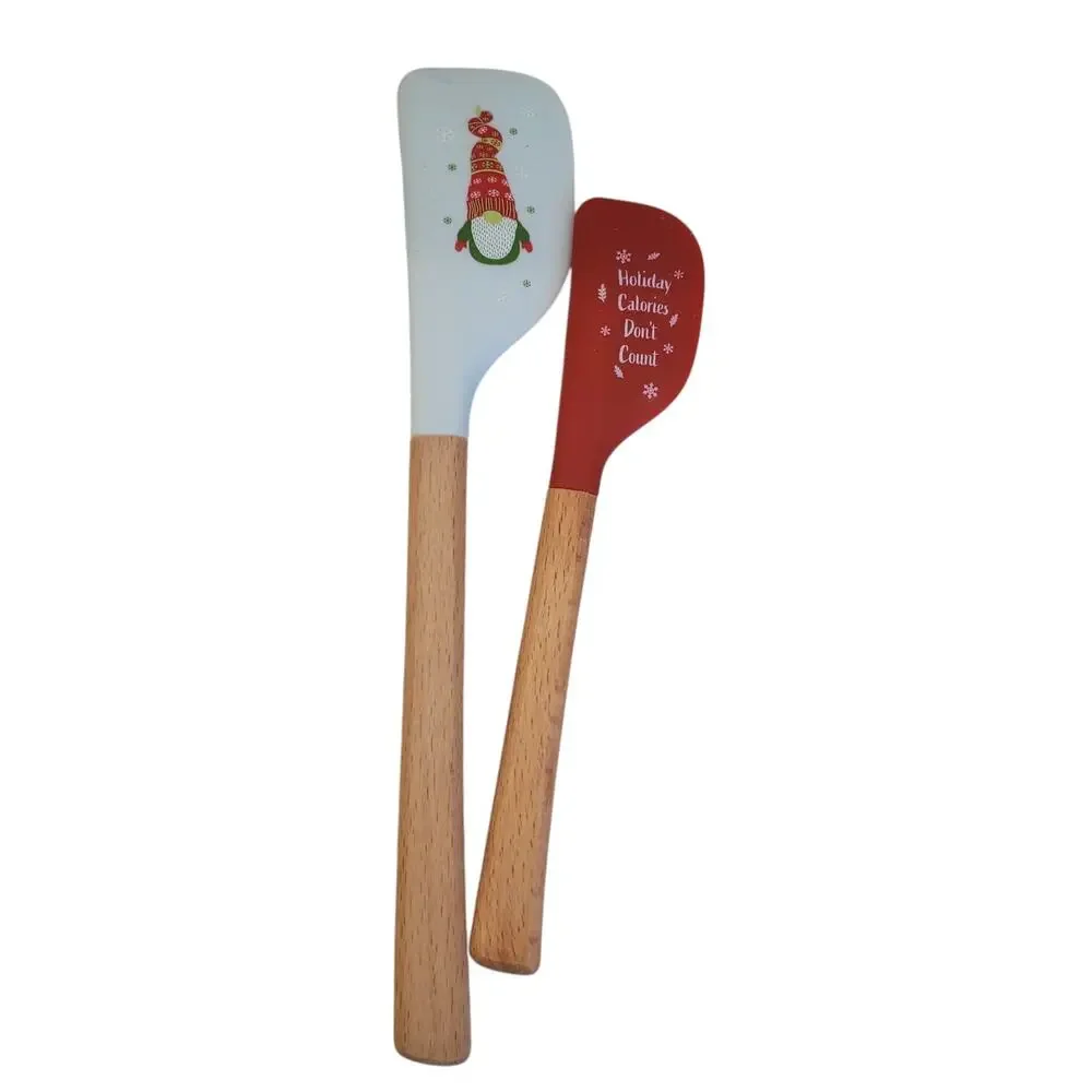 Gnome for Christmas Spatulas Holiday Calories Don't Count 2 Pack